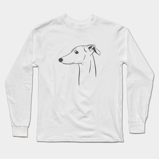 Italian Greyhound (Light Gray and Gray) Long Sleeve T-Shirt by illucalliart